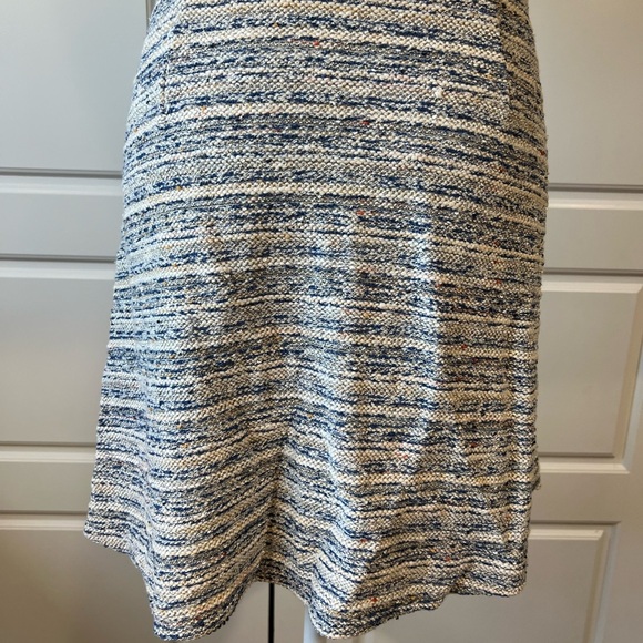 Loft Tweed Mini Skirt Pockets Textured Blue White Career Casual Size XS - Picture 5 of 8